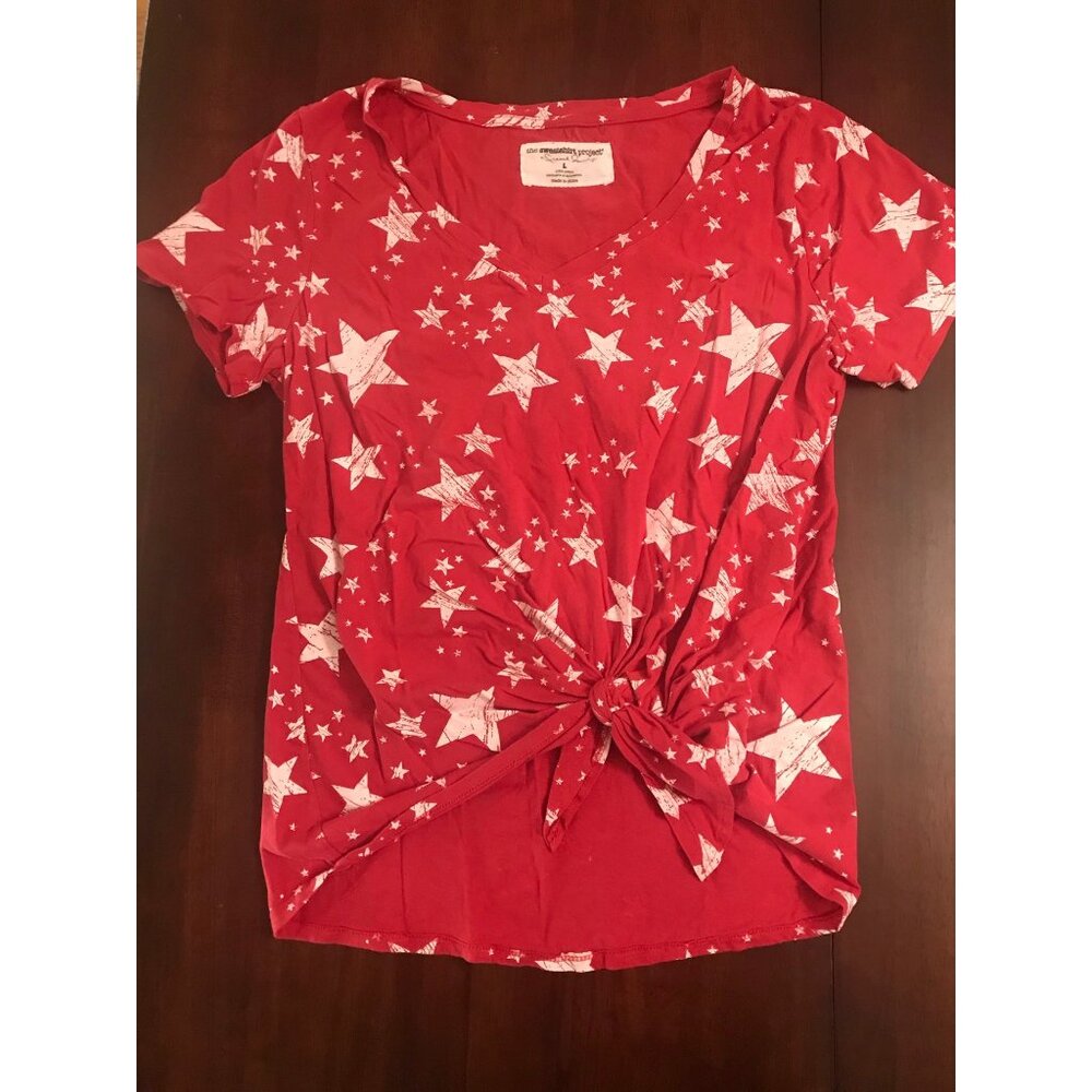 Fourth of July Red White Shirt & Short Set M & L The Sweatshirt Project